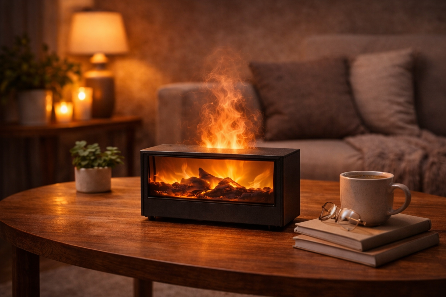Flame-Effect Ultrasonic Essential Oil Diffuser